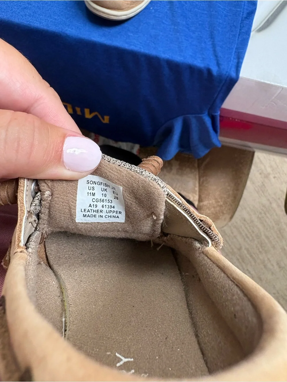 Sperry Kids Tan and Brown Boat Shoes with Knotted Laces